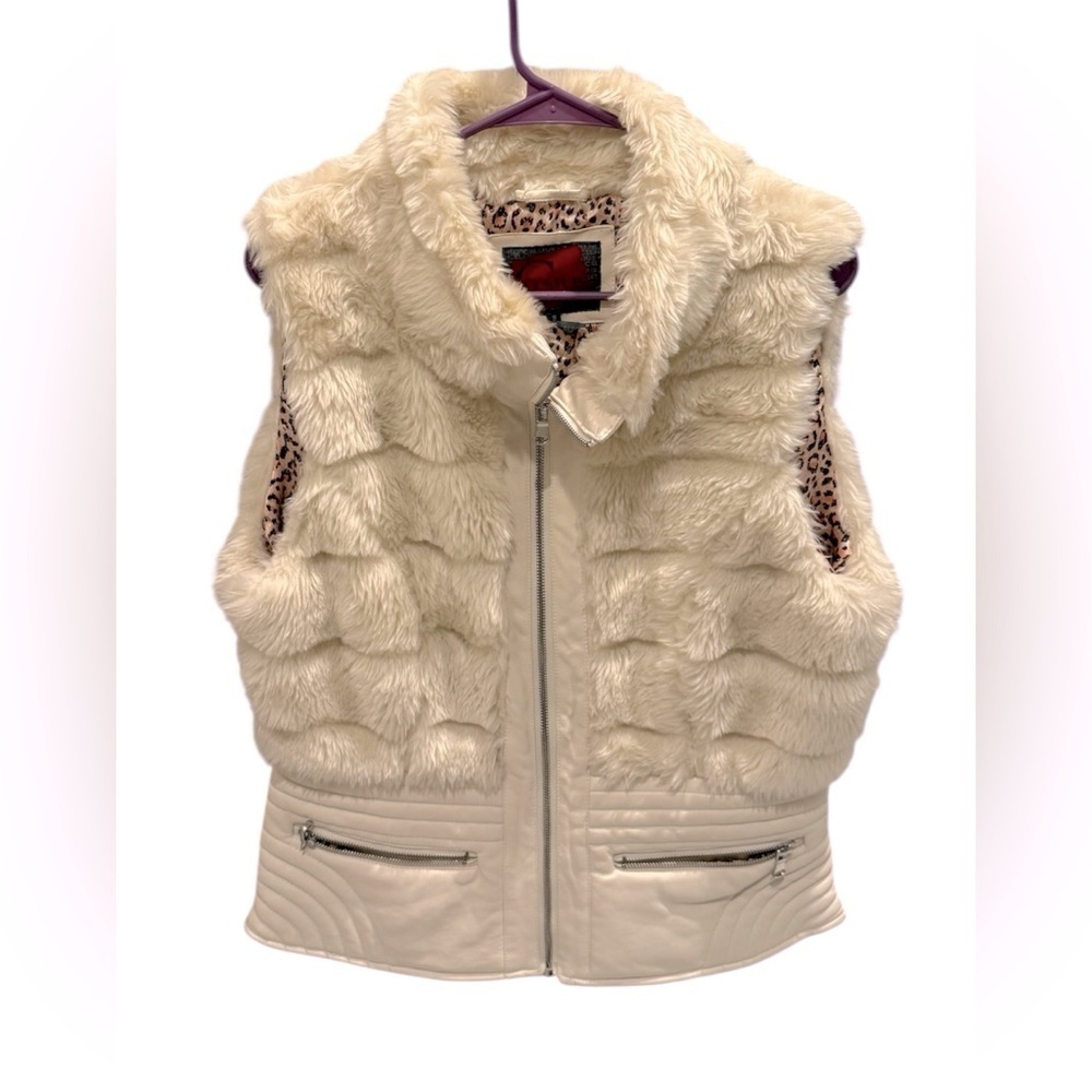 Celsius Premium Jacket Vest 100% Vegan Furs Cream Color Women’s Size XL
